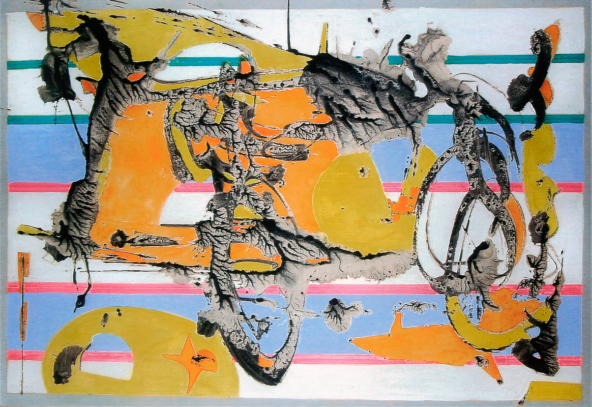 Windfahrer 1995, Mischtechnik auf Pappe, 60 x 80 cm